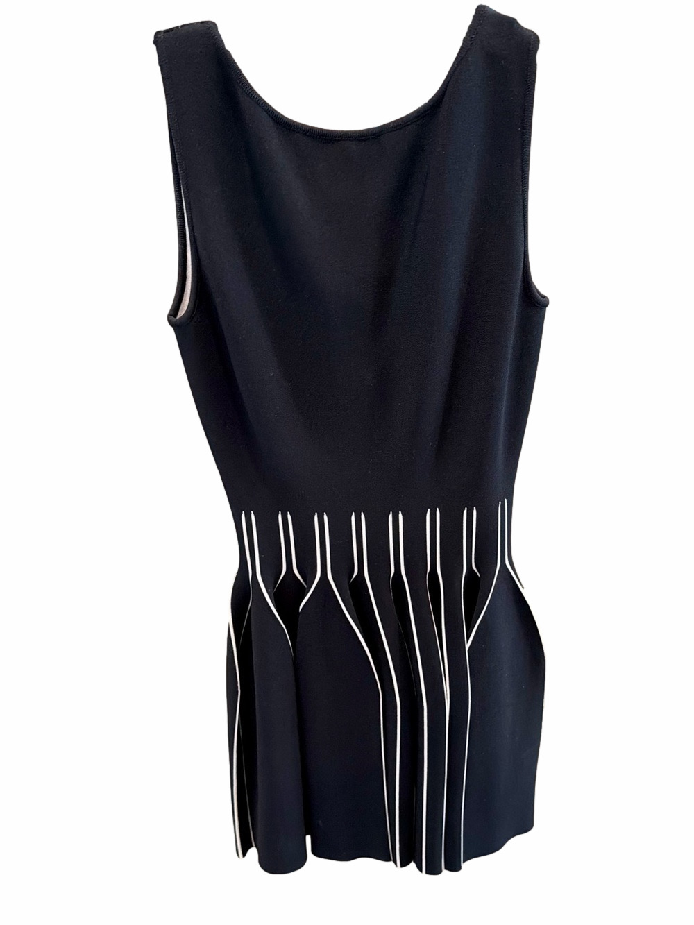 Sleeveless Antonio Valenti Black Dress with White Piping